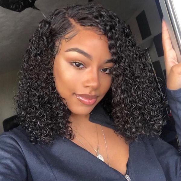 Brazilian Curly Hair Bob Wig 13x4 Lace Front Wig