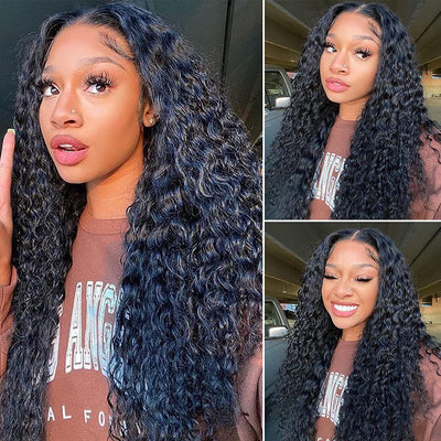 Indian Deep Wave Hair 4 Bundles with Lace Closure