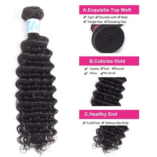 Idoli Peruvian Deep Wave Hair 3 Bundles 10A Virgin Hair - Idoli Hair