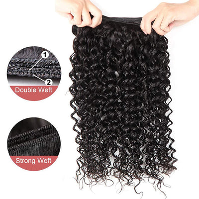 Malaysian Water Wave Human Hair 4 Bundles with Lace Closure - Idoli Hair