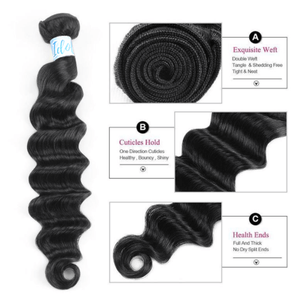 Idoli Peruvian Loose Deep Wave Hair 3 Bundles - Idoli Hair