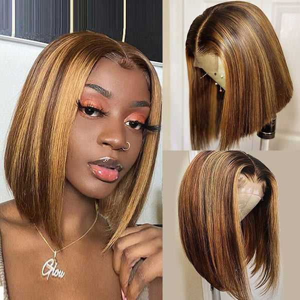 Idoli Highlights Straight Bob Wig Lace Closure Wig