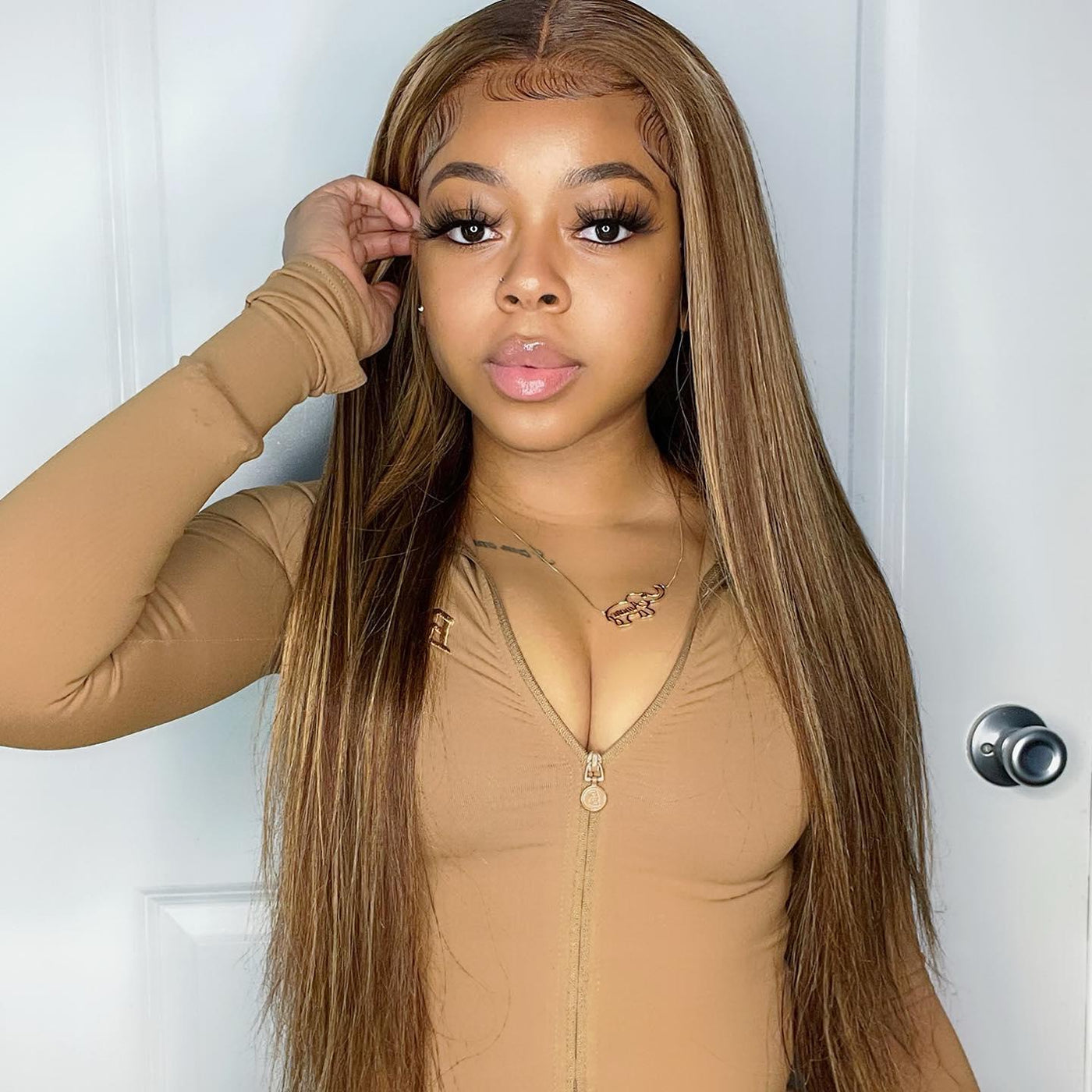 Highlights Color Straight Hair Wig 13x6 Lace Front Wig