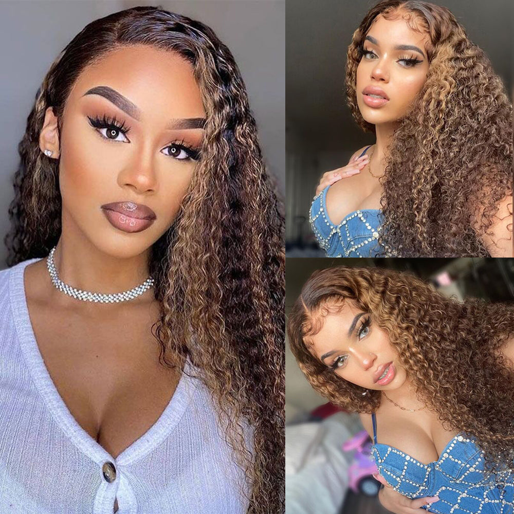 Highlights Color Curly Wig 13x6 Lace Front Wig