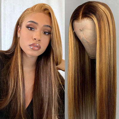 Highlights Color Straight Hair Wig 13x6 Lace Front Wig