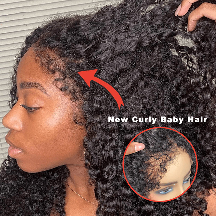 Idoli 4C Hairline Curly 13x4 Lace Front Bob Wig With Curly Kinky Baby Hair