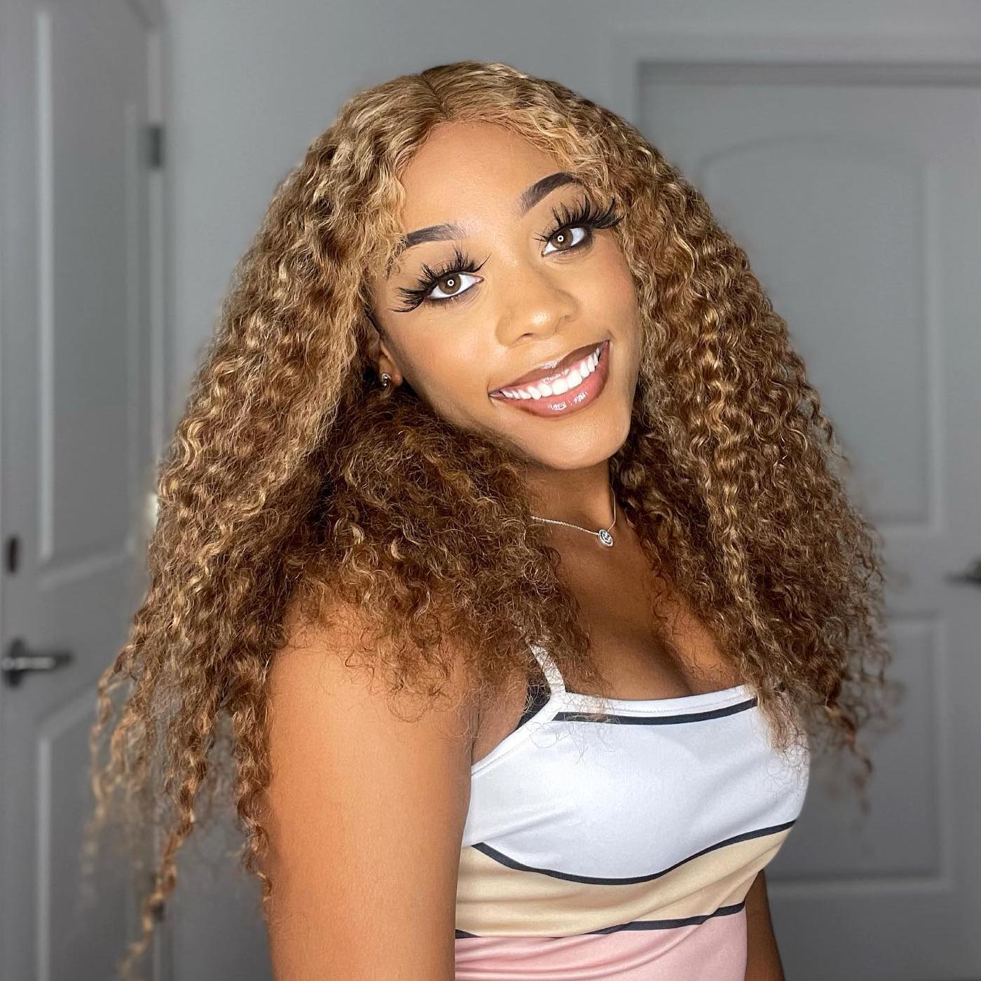 Highlights Color Curly Wig 13x6 Lace Front Wig