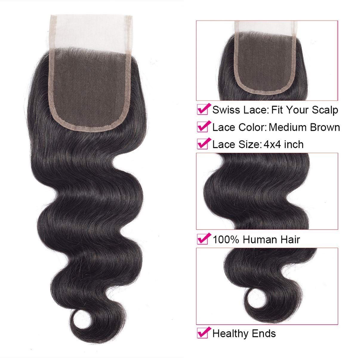 Peruvian Body Wave Hair 4 Bundles with Lace Closure - Idoli Hair