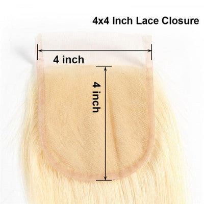 Best Brazilian Straight Hair Weave 4 Bundles with Closure 613 Blonde Color - Idoli Hair