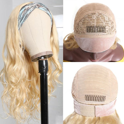 Headband Wig 613 Blonde Body Wave Wig Human Hair Wig