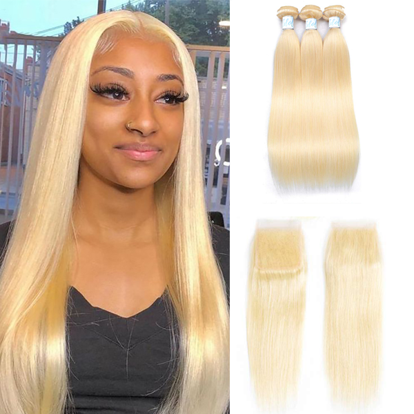 Indian 613 Hair Straight Hair 3 Bundles with Closure