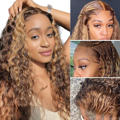 Highlights Color Curly Wig 13x6 Lace Front Wig