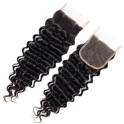 Peruvian Deep Wave Hair 4x4 Lace Closure - Idoli Hair