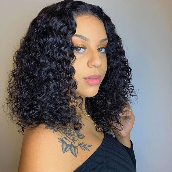 Bob Wig Deep Wave Hair Bob Wig 13x4 Lace Front Wig