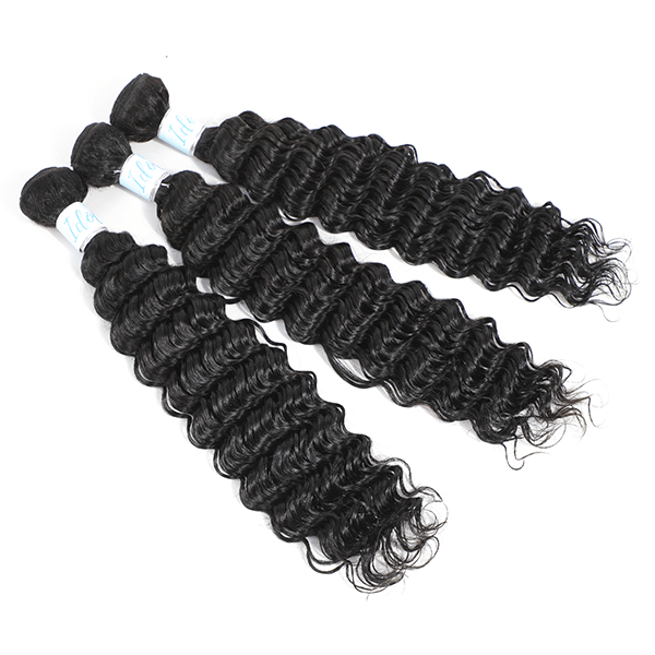 Virgin Malaysian Hair Deep Wave 3 Bundles with Closure - Idoli Hair