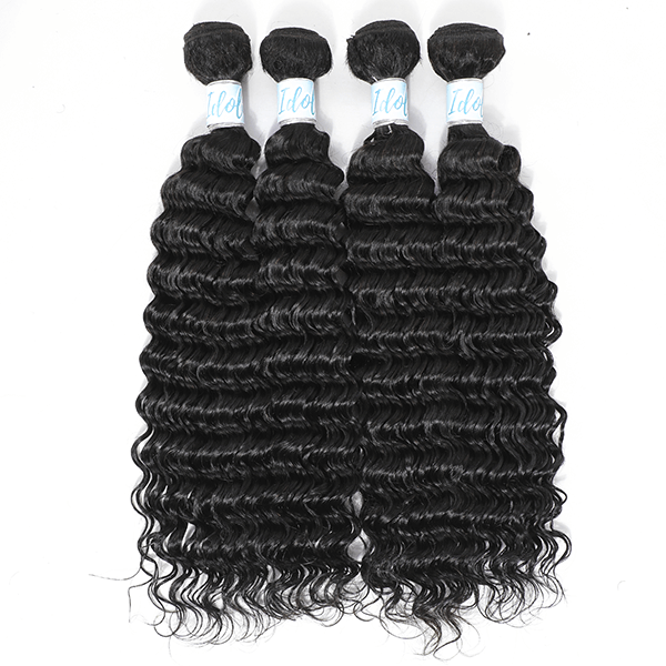 Idoli Virgin Indian Deep Wave Hair 4 Bundles