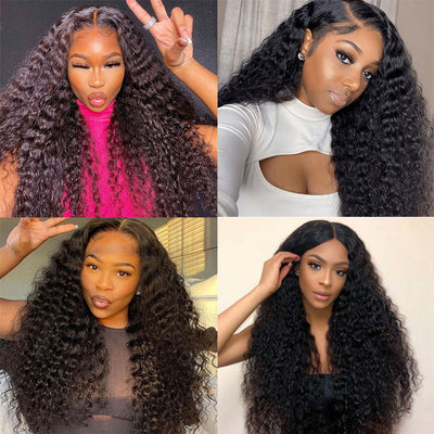 Virgin Malaysian Hair Deep Wave 3 Bundles with Closure