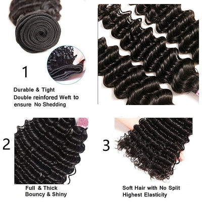 Idoli Virgin Indian Hair Deep Wave Hair 3 Bundle Deals - Idoli Hair