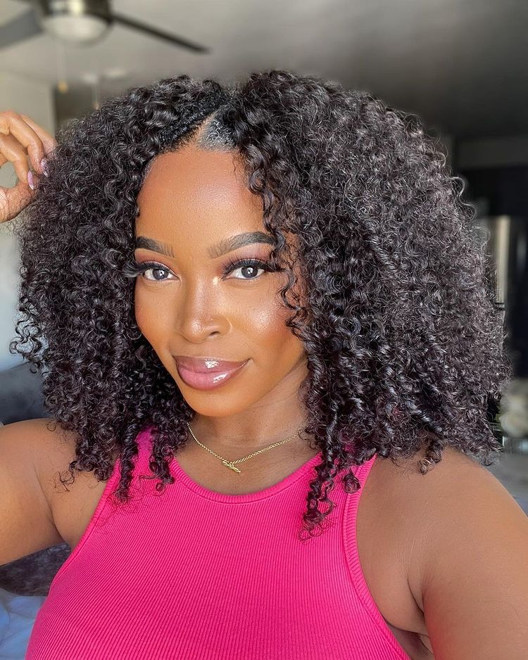 Exclusive $10 Off Code: SM10 Summer Must-Have V Part Bob Curly Wig