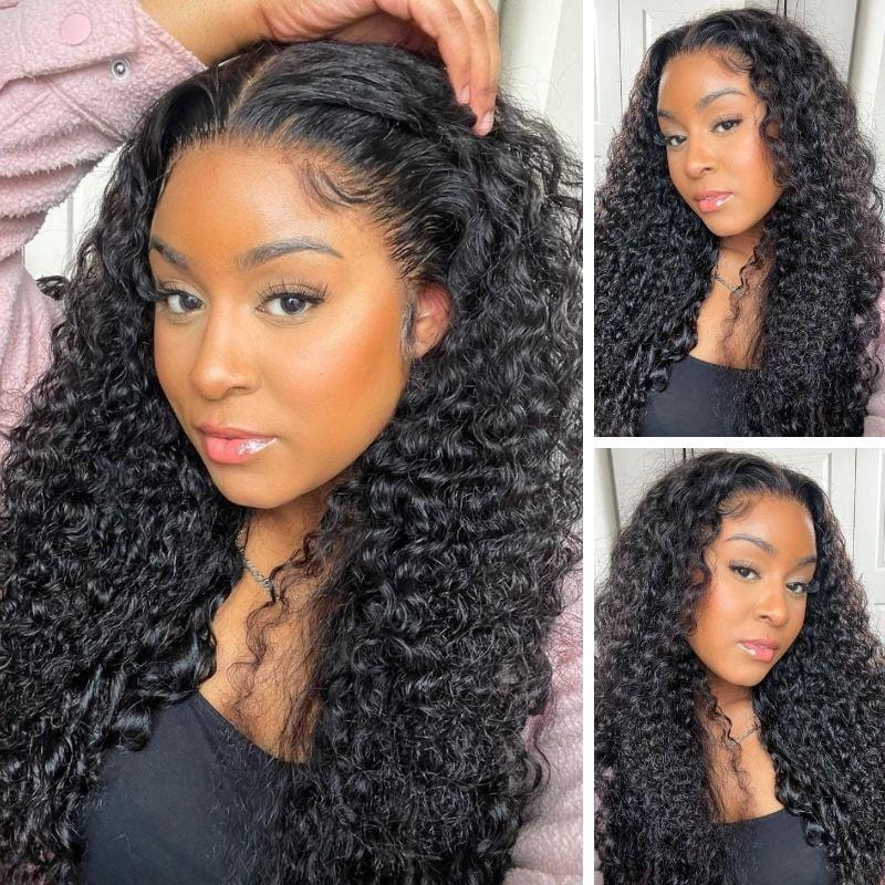 Malaysian Water Wave Human Hair 4 Bundles with Lace Closure