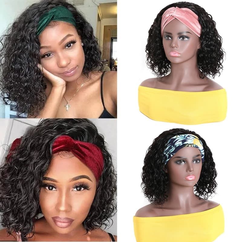 Idoli Water Wave Hair Bob Headband Wig