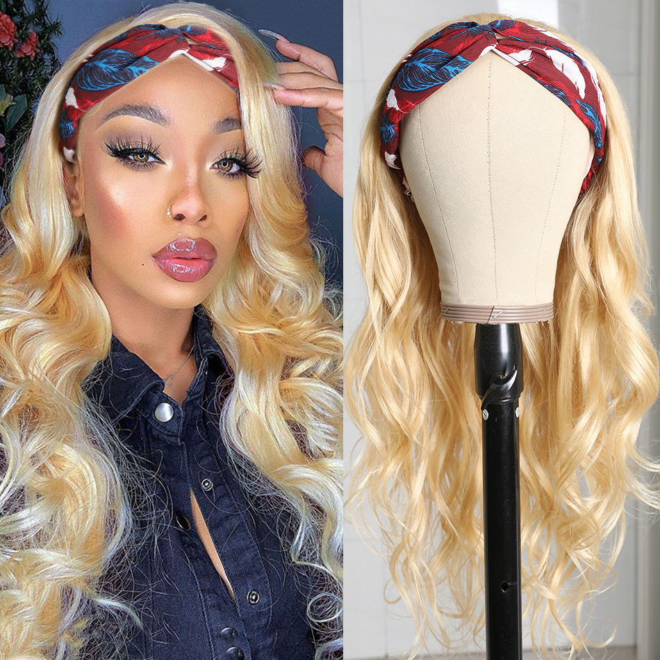 Headband Wig 613 Blonde Body Wave Wig Human Hair Wig