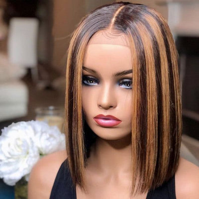 Highlights Straight Bob Lace Front Wig with Baby Hair - Idoli Hair