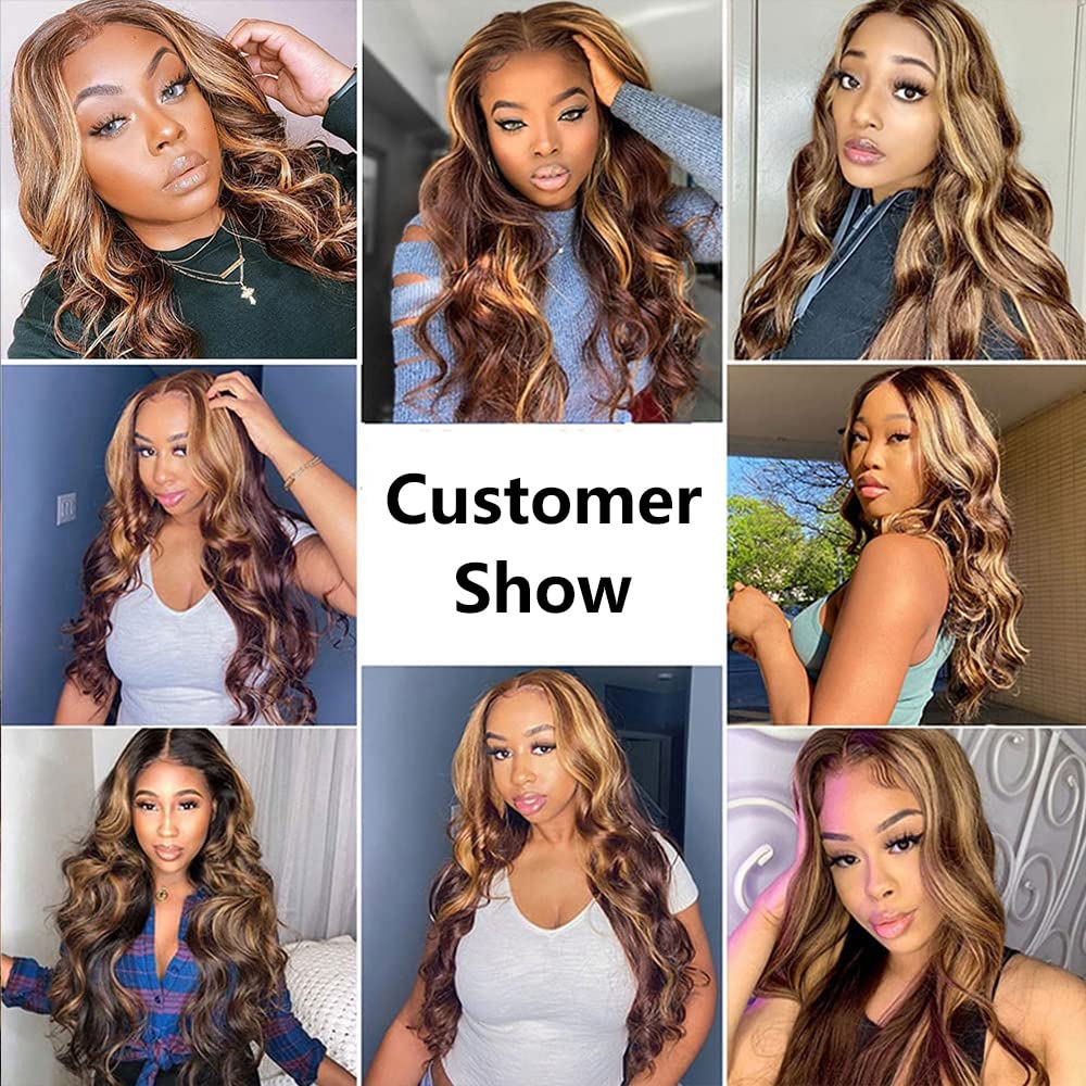 Highlights Hair Body Wave 3 Bundles with Closure Virgin Indian Hair