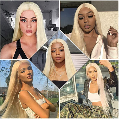 Idoli 613 Blonde Wig Straight Hair Lace Closure Wig 4x4 Lace Closure Wigs