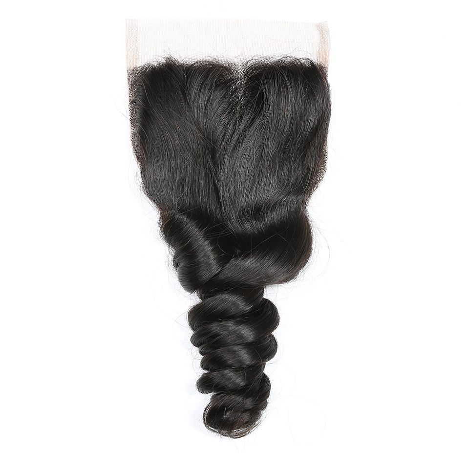 Peruvian Loose Wave Hair 4 Bundles with Lace Closure - Idoli Hair