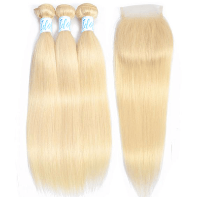 Idoli Peruvian 613 Straight Hair Weave 3 Bundles with Closure - Idoli Hair