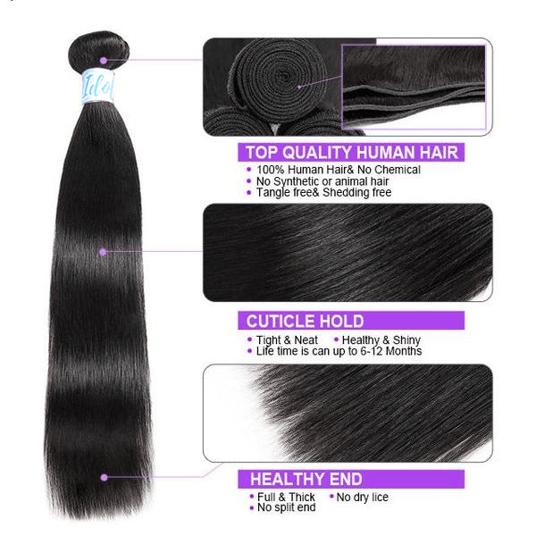 Virgin Indian Straight Human Hair Weave 3 Bundles Idoli Hair - Idoli Hair