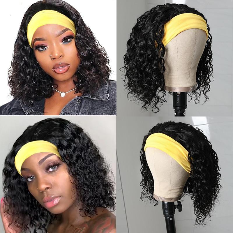 Idoli Water Wave Hair Bob Headband Wig