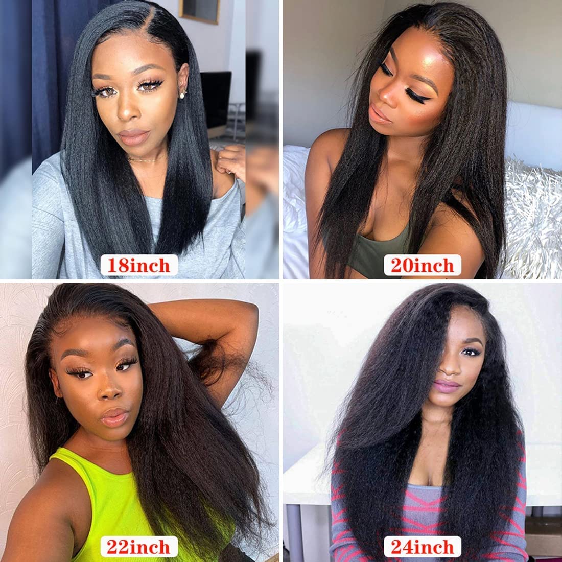 Indian Hair Yaki Straight Hair 13x4 Lace Front Wig