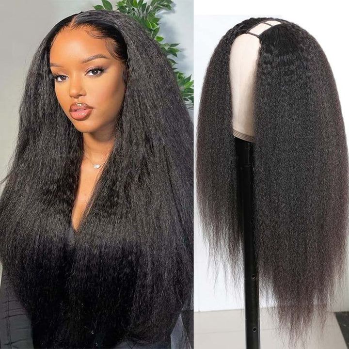 Idoli U Part Kinky Straight Hair Brazilian Human Hair Wig - Idoli Hair