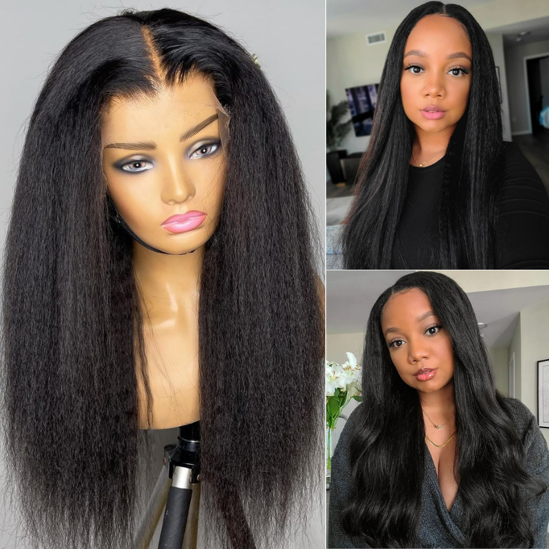 Brazilian Kinky Straight Hair 13x4 Lace Front Wig