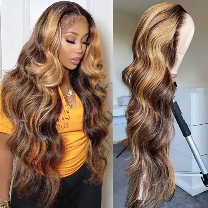 Body Wave Highlights Wig T Part Lace Wig