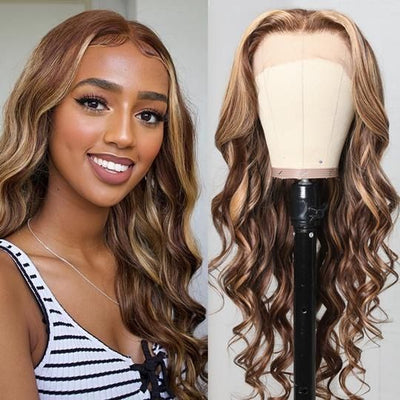 Body Wave Highlights Wig T Part Lace Wig