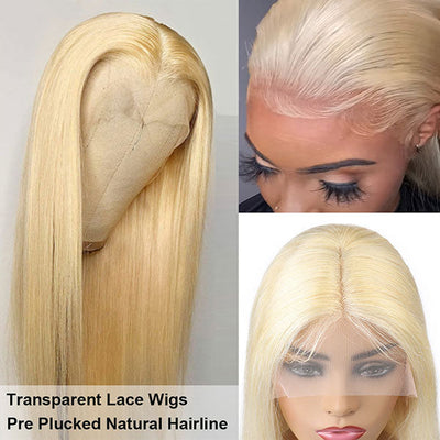 613 Blonde Straight Hair Lace Part Wig T Part Wig
