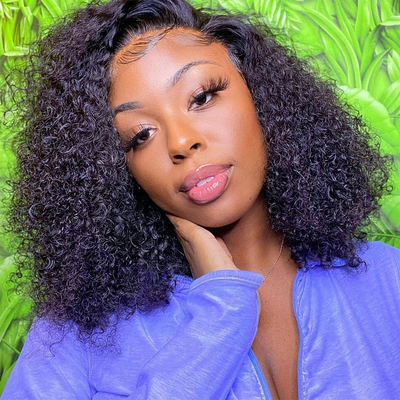 Brazilian Curly Hair Bob Wig 13x4 Lace Front Wig