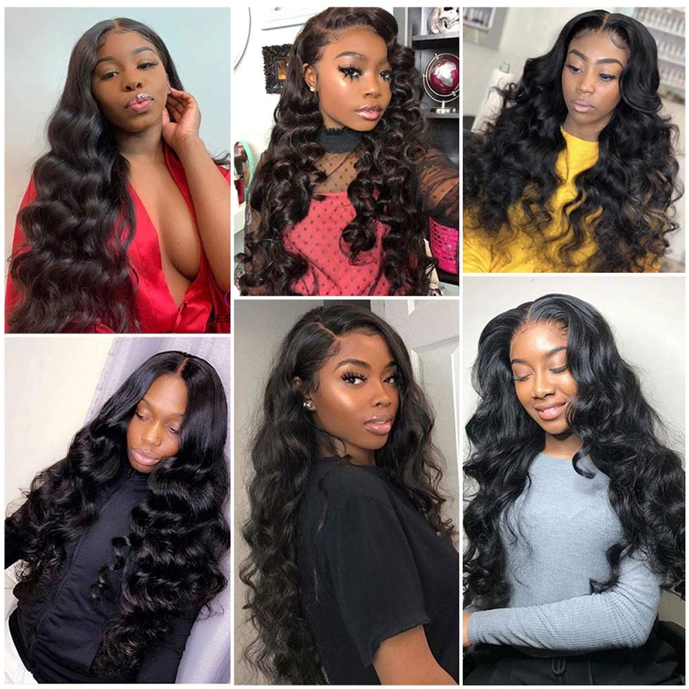Indian Loose Wave Hair 4 Bundles with Lace Closure