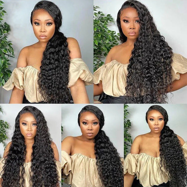 Peruvian Deep Wave Wig Virgin Hair 13x4 Lace Front Wig