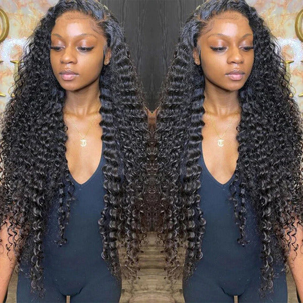 Peruvian Deep Wave Wig Virgin Hair 13x4 Lace Front Wig