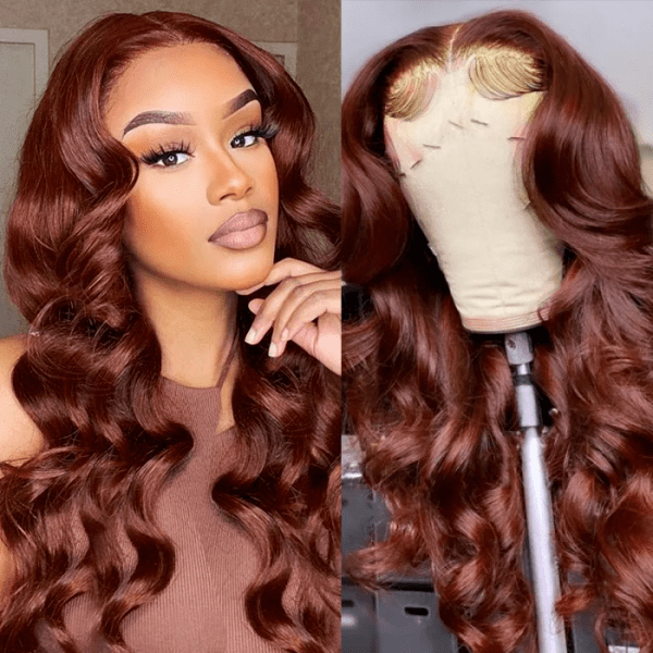 Reddish Brown New Trend Color Wig 13x4 Lace Front Body Wave Wig For Black Women