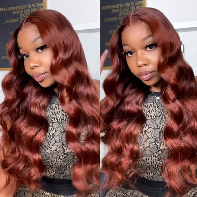 Reddish Brown New Trend Color Wig 13x4 Lace Front Body Wave Wig For Black Women