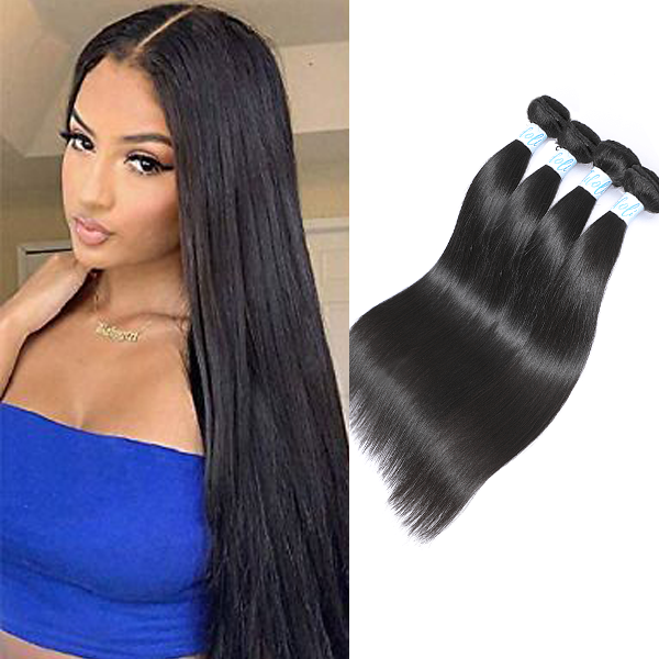 Idoli Straight Hair 4 Bundles 10A Virgin Indian Hair Weave