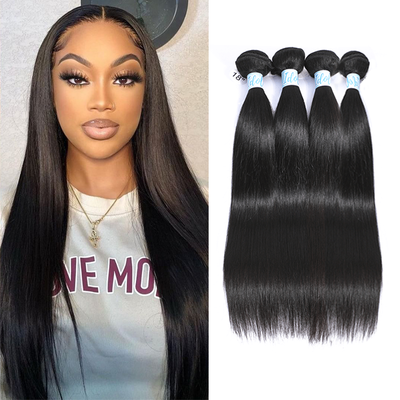 Idoli Straight Hair 4 Bundles 10A Virgin Indian Hair Weave