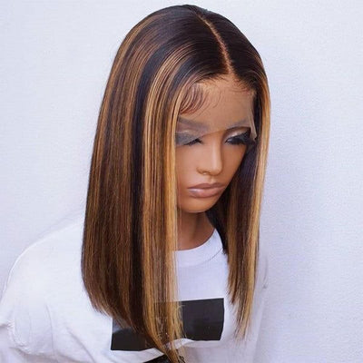 Highlights Straight Bob Lace Front Wig with Baby Hair - Idoli Hair