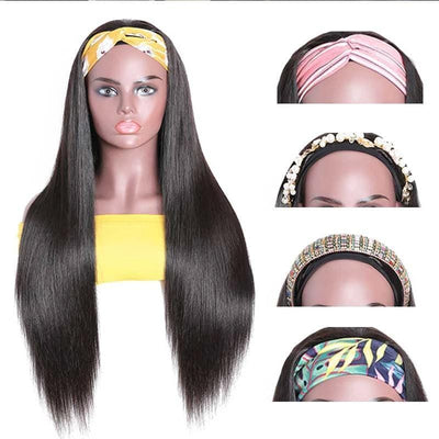 Headband Wig Brazilian Headband Straight Hair Wig