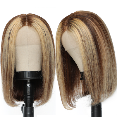 Idoli Highlights Straight Bob Wig 13x4x2 T Part Lace Wig